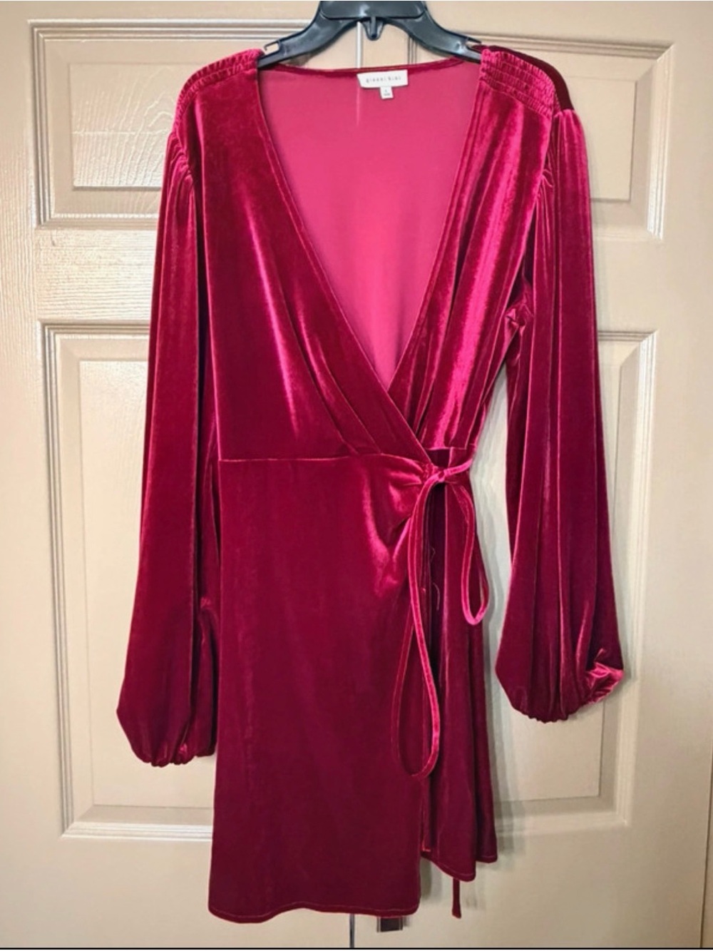 Gianni Bini Deep Red Velvet Wrap Dress
